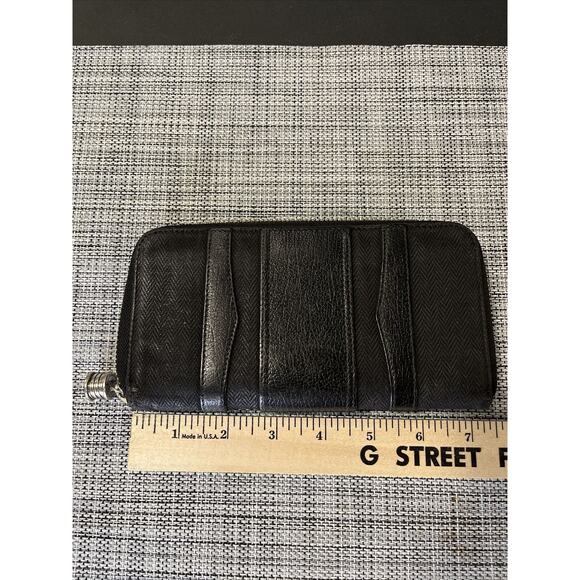 BVLGARI Be Zero One Leather/Canvas Zip Around Long Purse Wallet Black - Nice One - Picture 11 of 12